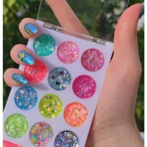 Glitter Jel Far Palet Simli Kremsi Jel Far Paleti& Geçişli