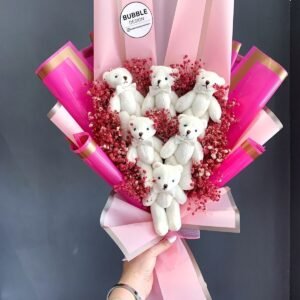 Teddy Bear Pembe Ayıcık Çiçek Buketi