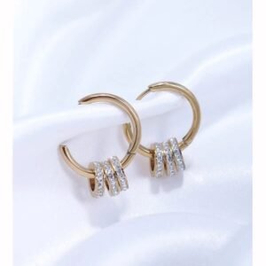 Çelik Küpe Kararmaz Taşlı Gold Renk 10942 22.clk.kpe.tas.0006