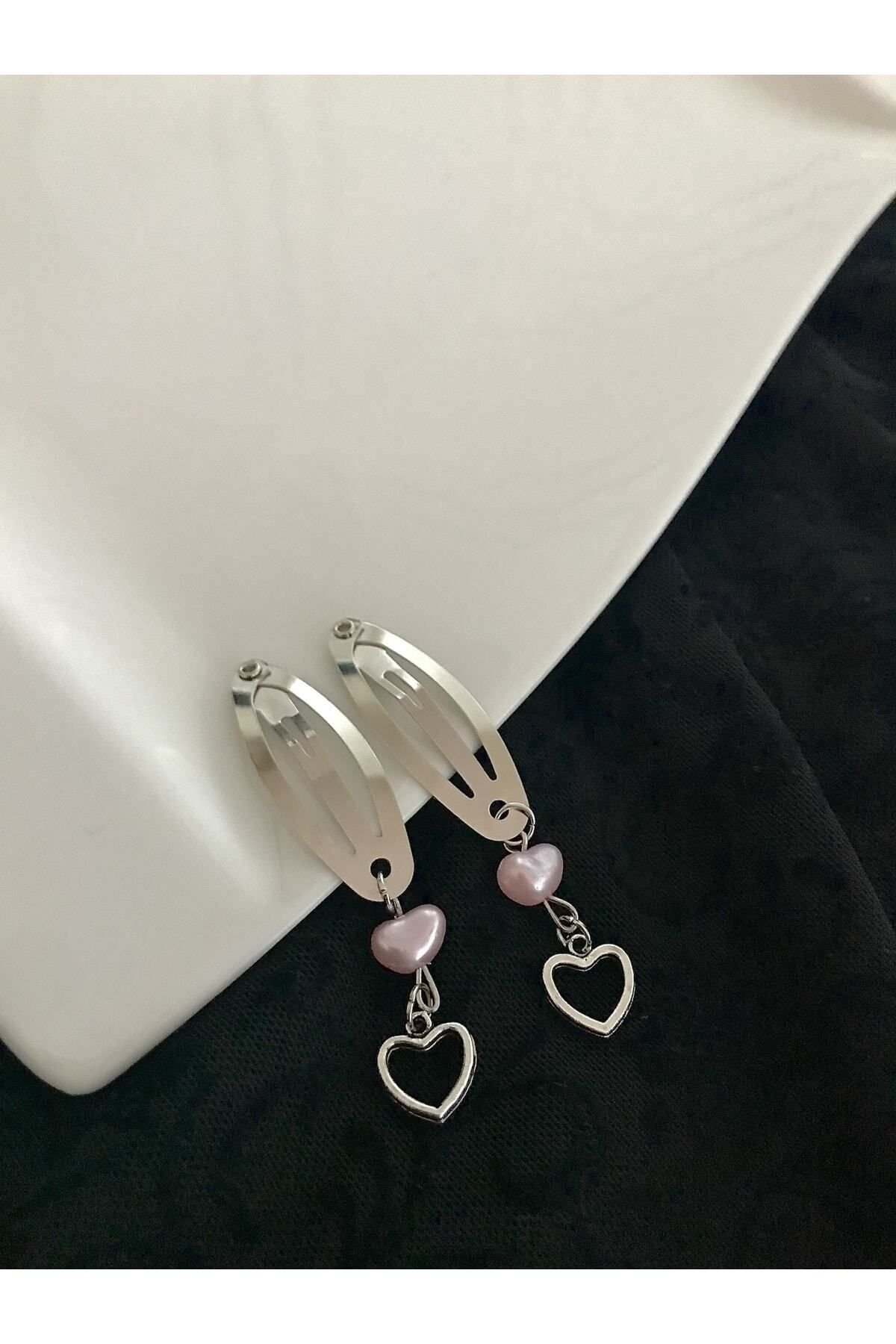 Pembe Kalp Figür Toka Saç Aksesuarı