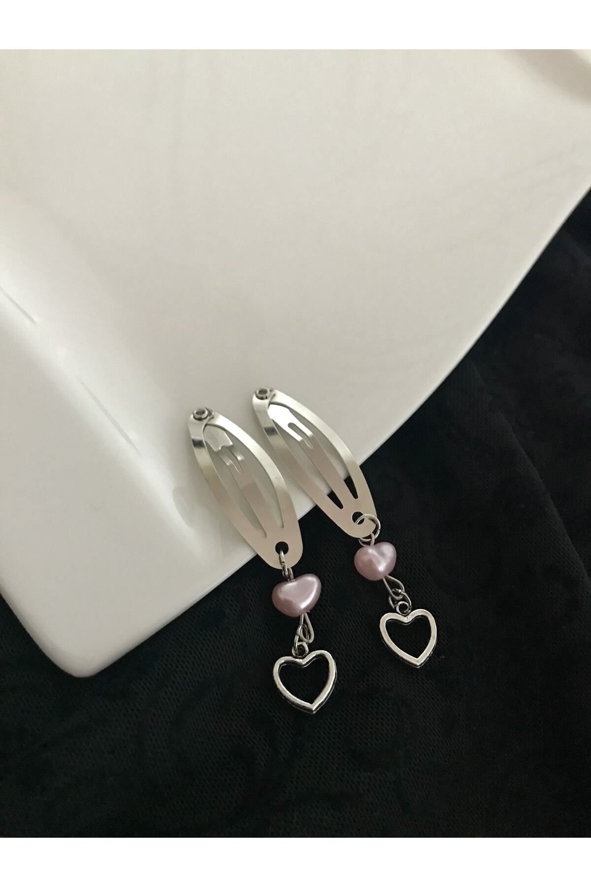 Pembe Kalp Figür Toka Saç Aksesuarı - Görsel 2