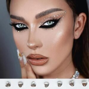 100 Adet Işıltılı Kalp Sticker Kendinden Yapışkanlı Mücevher Tırnak Yüz Ve Vücut Mücevher Çıkartma