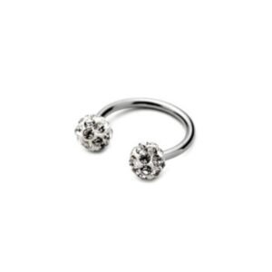 316l Cerrahi Çelik 10 Mm Şambala Hamur Beyaz Taş Diş,dudak,kıkırdak,tragus,kaş,kulak Smile Piercing