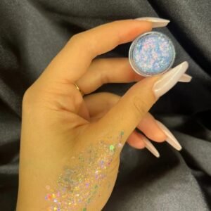 Parlak Glitter Jel Far Mavi Yansımalı