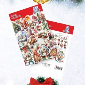 Yılbaşı Noel Baba Kar Küresi Kar Tanesi Sticker Book Kuşe Sticker Laptop Kaykay Etiket Paketi