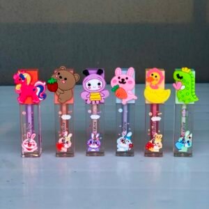 Sevimli Hayvan Figürlü Lip Gloss Seti Dudak Parlatıcısı Lip Balm Lip Tint Shiny Glitter 6 Adet