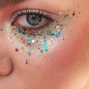 Jel Form Makyaj Simleri Glitter Işıltılı Yüz Makyajı Gece Mavisi