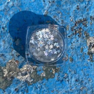 Mini Doğal Jel Glitter - Silver Stars 5ml