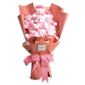 Teddy Bear Flowers Pembe Ayıcık Çiçek Buketi