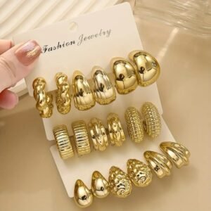 18 Adet Küpe Çoklu Bombe Vıp Küpe Kadın Gold Küpe Bottega Küpe Damla Küpe Halka Küpe 20 Adet