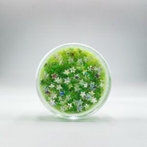 Jel Formlu Parlak Glitter - Light Green Star