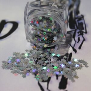 Tırnak Süsleme Işığı Yansıtan Parıltılı Yıldız Desenli Pul Nail Art