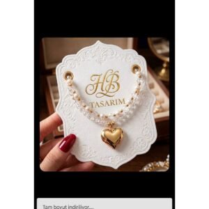Lolita y2k coquette kalp detaylı Gold kolye