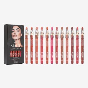 Kalemtraşlı Dudak Kalemi Matte Color Lipstick Jumbo Kalın Kalem Ruj Waterproof 12li Set