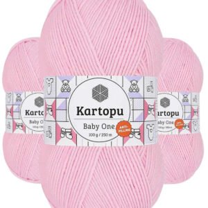 3 Adet Baby One Tüylenmeyen El Örgü İpi Yünü Açık Pembe K782