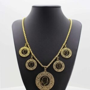 Bby02 Altın Kaplama Beşi Bir Yerde Kolye (halat Zincirli)