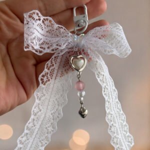 Fiyonk Coquette Pinterest beyaz çanta süsü & Anahtarlık & Çanta Aksesuarı