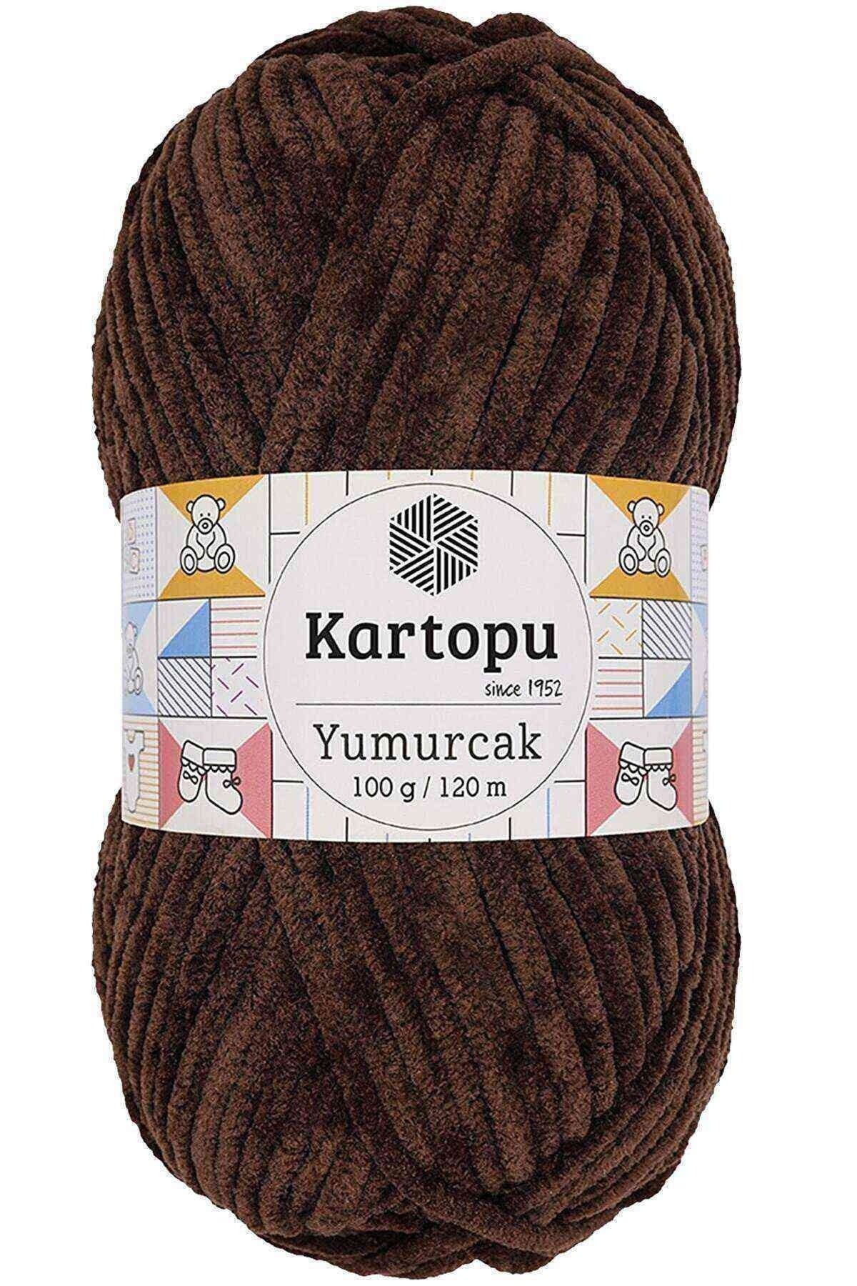 Yumurcak Kadife El Örgü Ipi Kahverengi K818