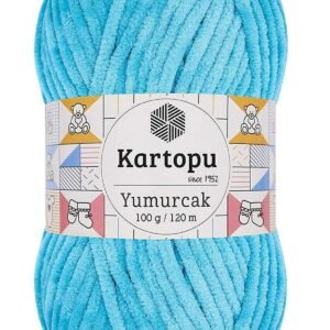 Yumurcak Kadife El Örgü İpi, Turkuaz Renk ile Renkli Projeler İçin Uygun