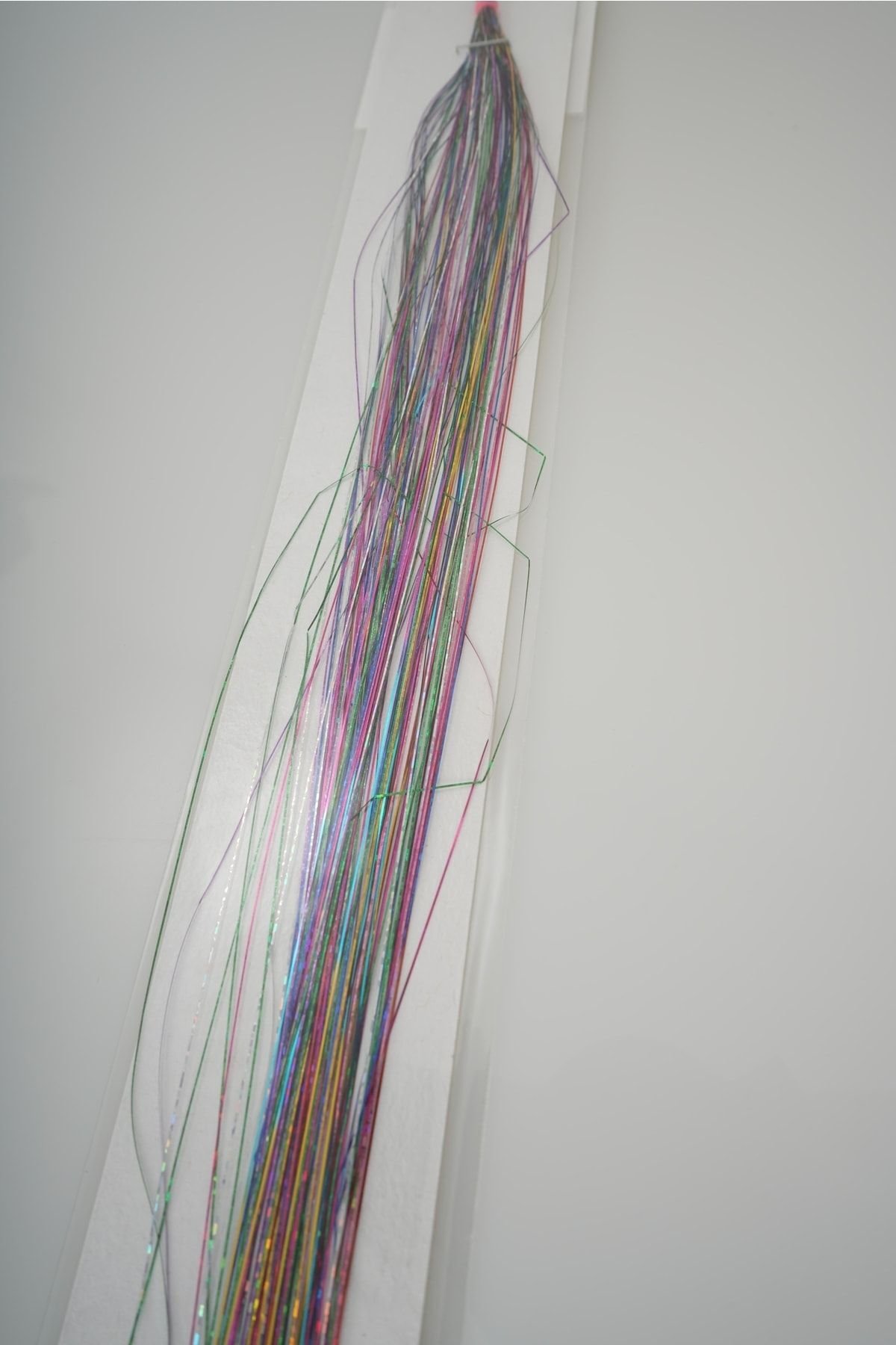 Tinsel Renkli Saç Simli 10lu Karışık Renkli Saç Ve Boncuk(TAKMA APARATI ILE BİRLİKTE) 40 Cm - Görsel 2