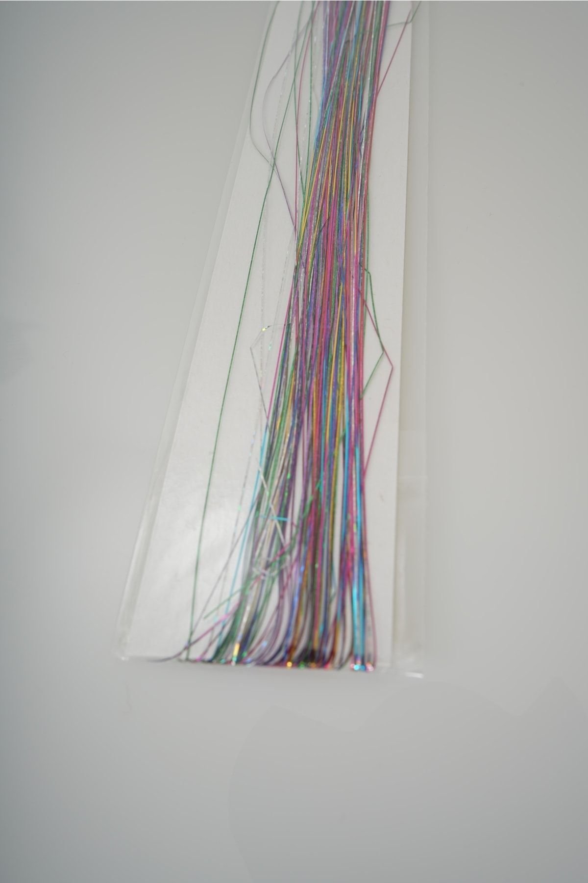 Tinsel Renkli Saç Simli 10lu Karışık Renkli Saç Ve Boncuk(TAKMA APARATI ILE BİRLİKTE) 40 Cm - Görsel 3