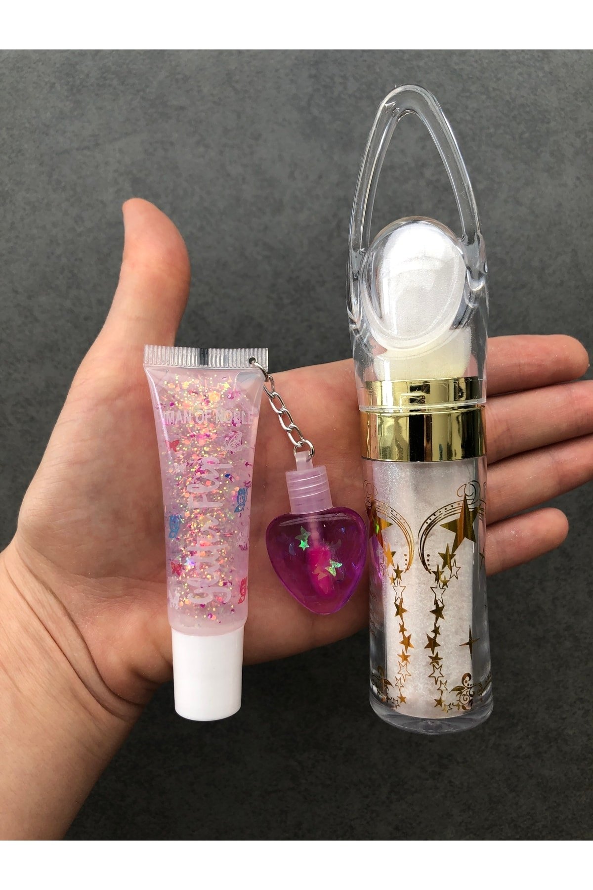 Kalpli Dudak Parlatıcısı Ve Vücut Simi Seti Lip Gloss Lip Balm Lip Oil Shiny