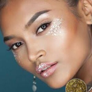 Jel Form Makyaj Simleri Glitter Işıltılı Yüz Makyajı Altın