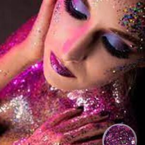 Jel Form Makyaj Simleri Glitter Işıltılı Yüz Makyajı Mor