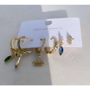 Jewelry Ithal Çoklu Zirkon Taşlı Çelik Küpe