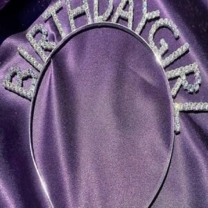 Gümüş Renk Metal Taşlı Birthday Girl Yazılı Doğum Günü Parti Tacı