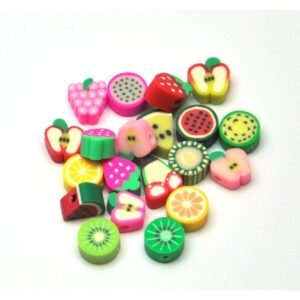 Karışık Meyve Fimo Hamur Boncuk 10 Mm ( 20 Adet )