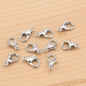 100 Adet - Nikel Kaplama Papağan Klips. Armut Klips, Takı Klipsi (papağan No: 502) Ölçü:6x12 Mm
