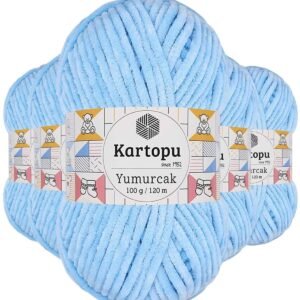 5 Adet Yumurcak Kadife El Örgü Ipi Mavi K540
