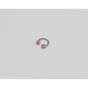 Cerrahi Çelik (pembe) Zirkon Taşlı; Kıkırdak, Dudak, Burun, Septum, Tragus Piercing.