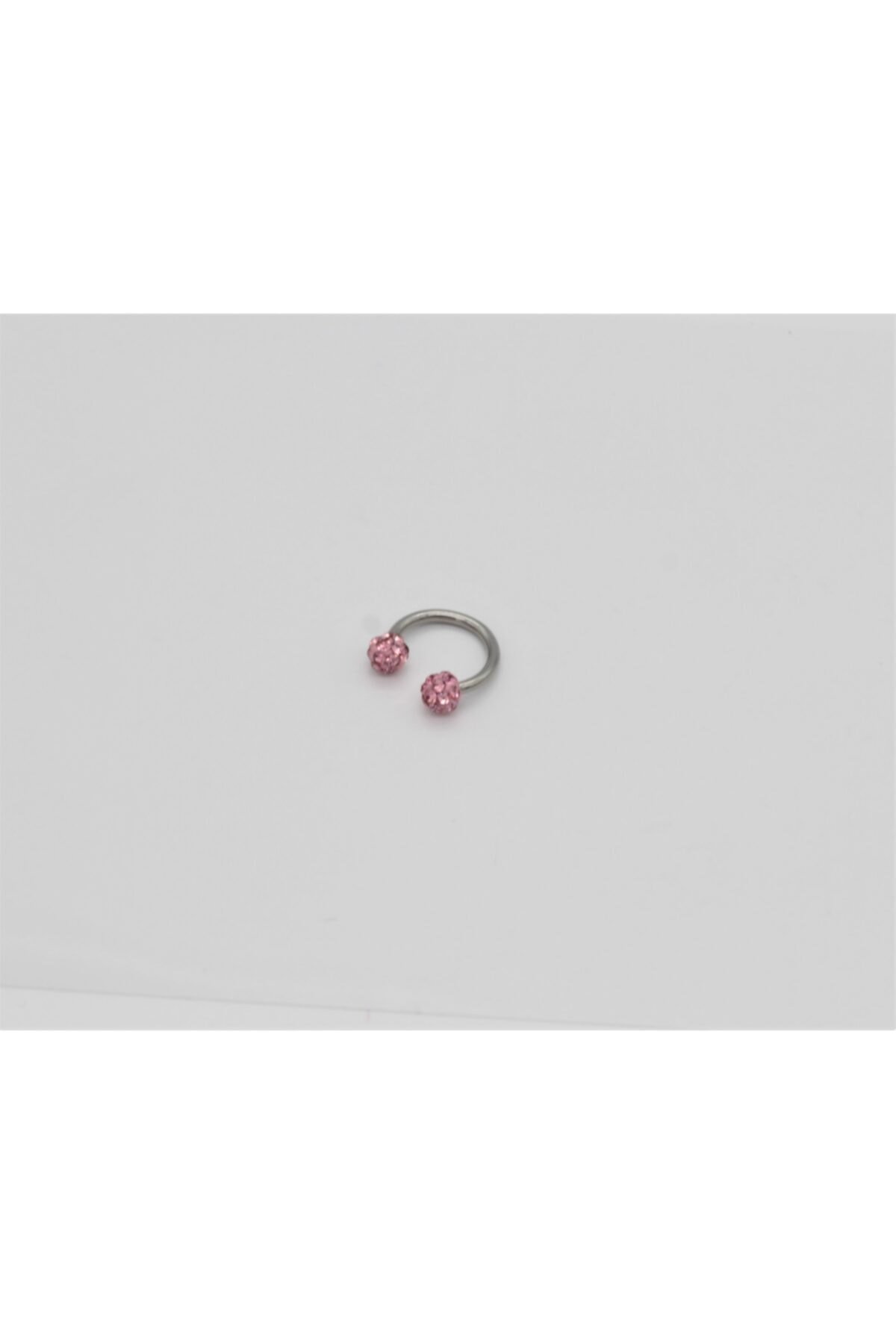 Cerrahi Çelik (pembe) Zirkon Taşlı; Kıkırdak, Dudak, Burun, Septum, Tragus Piercing.