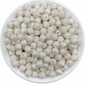 50 Gr 10mm Beyaz Renk Piramit Inci Böğürtlen Boncuk ,takı Yapım Boncuğu (~120 Adet)