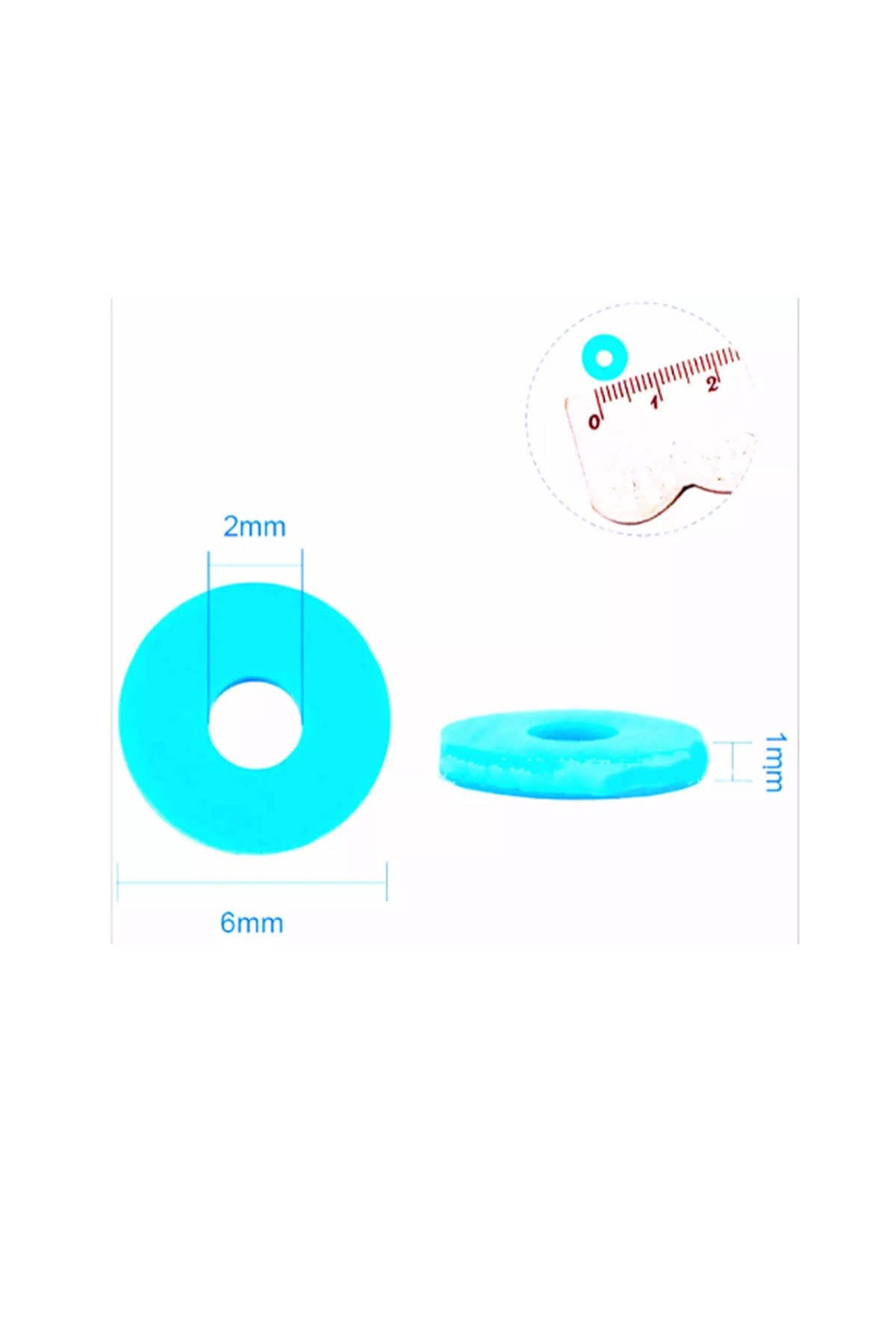 12 Adet Fimo Boncuk Takı Yapmak Için Malzeme Aksesuar Imalat 6mm - Görsel 2