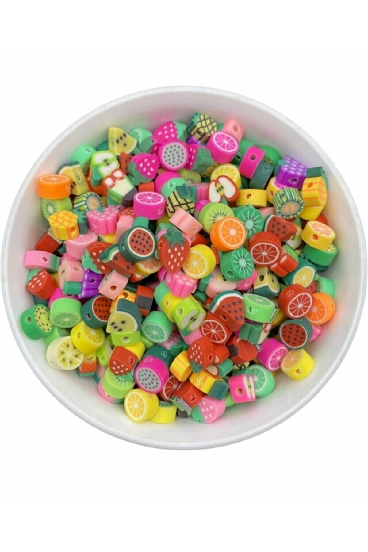 25 Adet 10mm Polimer Fimo Karışık Meyve Figür Boncuk,takı Yapımı 25adetmeyvefımo
