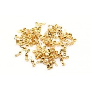 Çift Halkalı Sarı Kaplama Demir Düğüm Kapama 4mm (takı Yapım Aparatı)