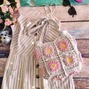 Daisy flower bags   Pinterest papatyalı çanta