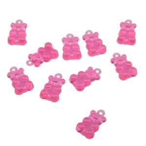 Jelibon Ayıcık Boncuk Neon Pembe 10 Adet