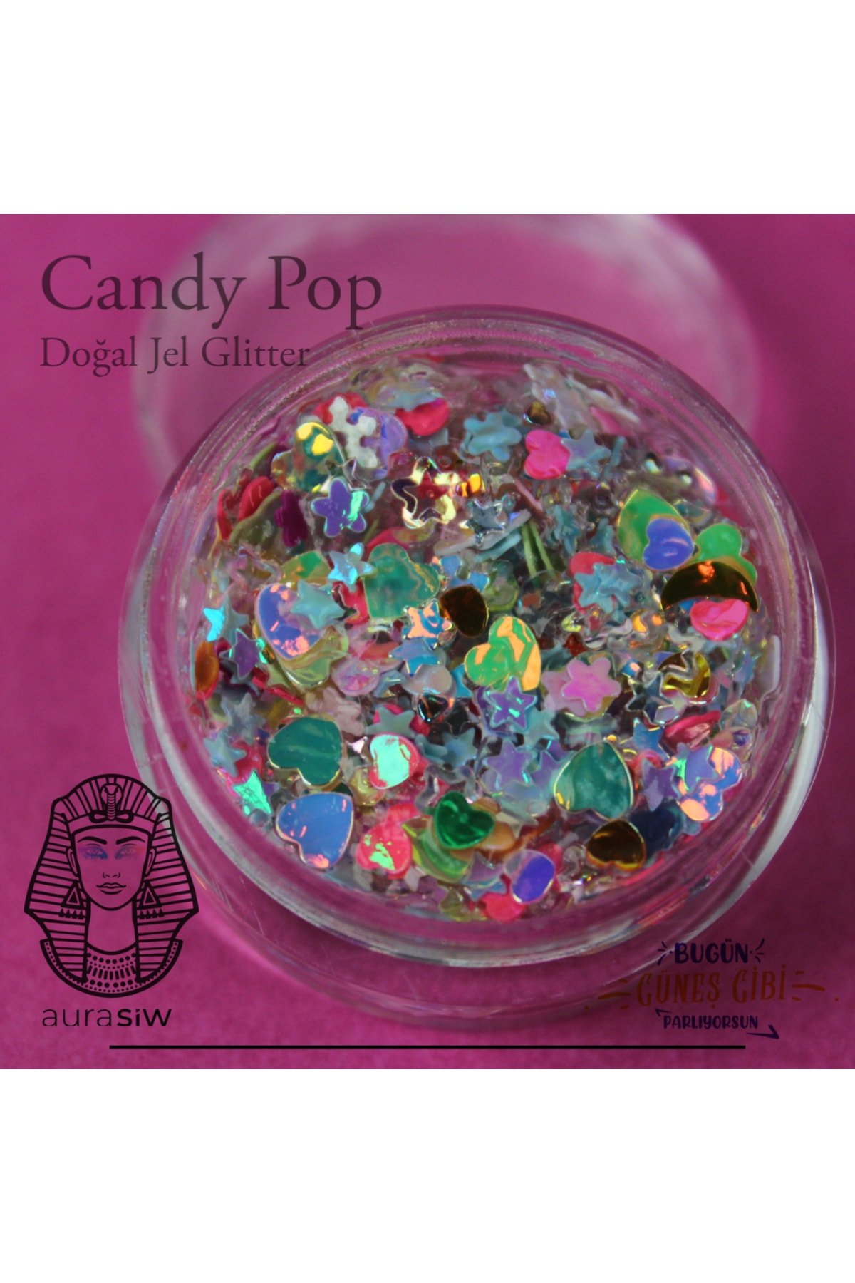 Candy Pop - Jel Formlu Doğal Glitter