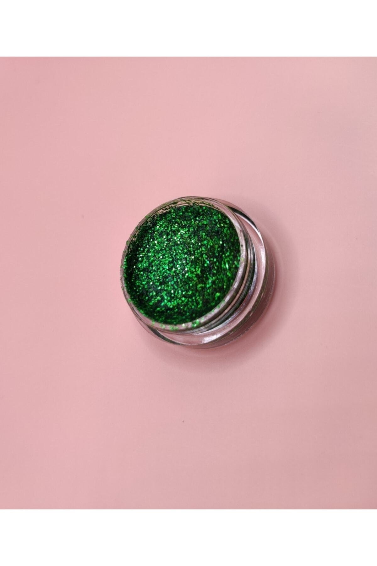 Mini Doğal Jel Glitter - Green 5ml - Görsel 2