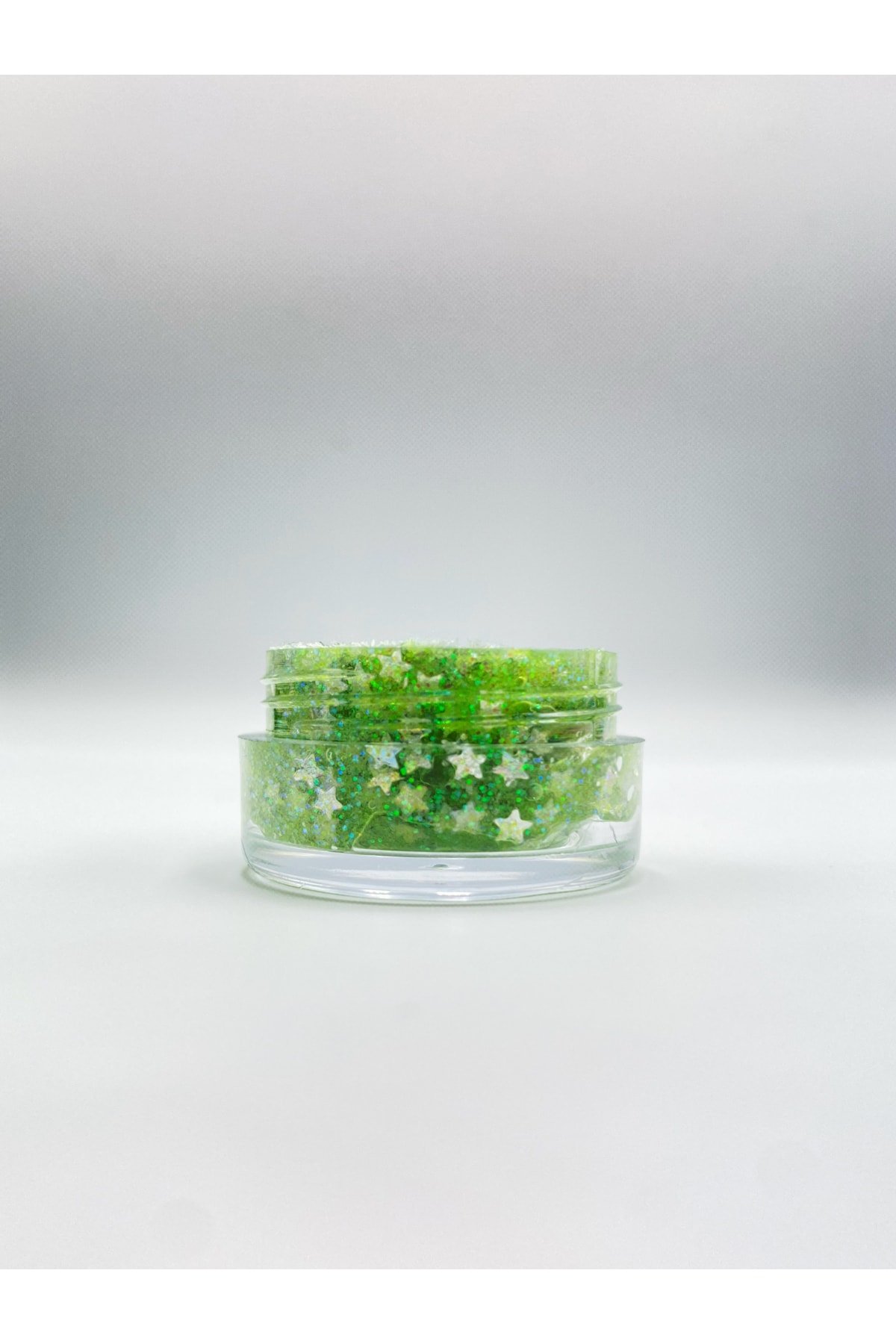 Jel Formlu Parlak Glitter - Light Green Star - Görsel 2