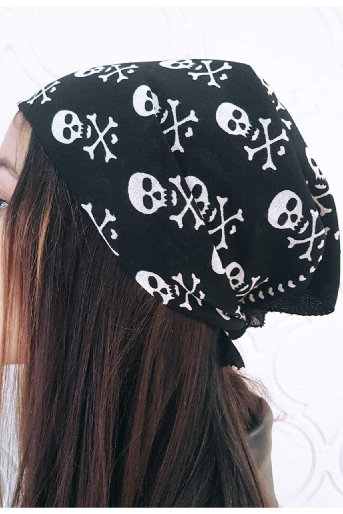 Unisex Siyah Kuru Kafa Bandana Rptr-v45 - Görsel 2