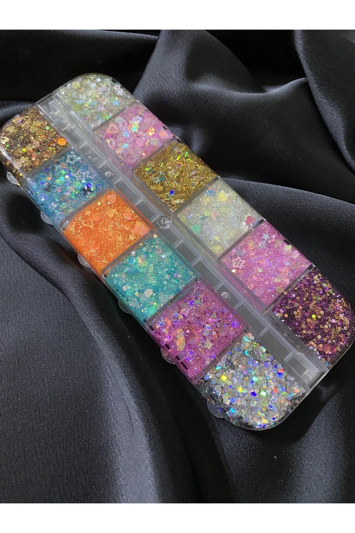 Glitter Jel Far Paleti 12’li yüz ve vücut simi - Görsel 3