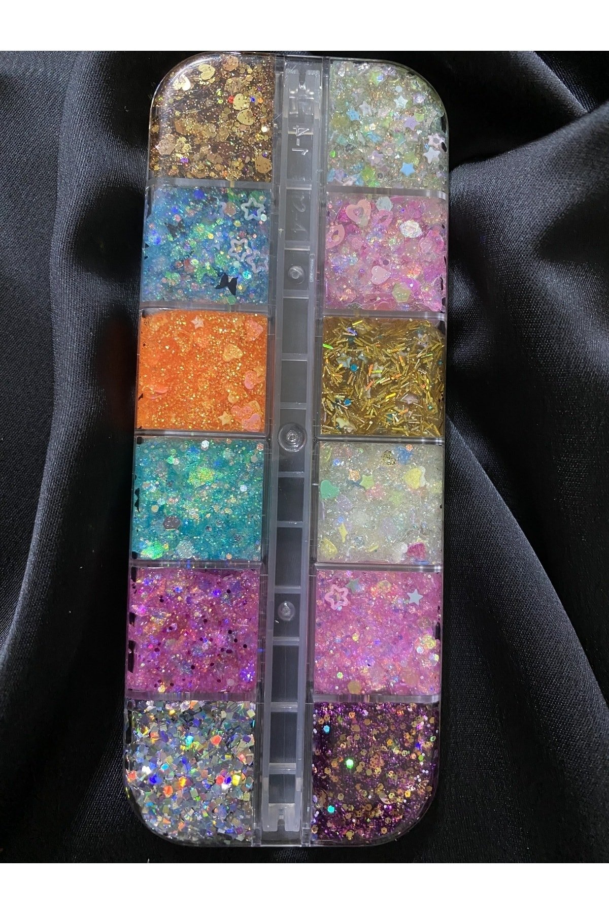 Glitter Jel Far Paleti 12’li yüz ve vücut simi - Görsel 4